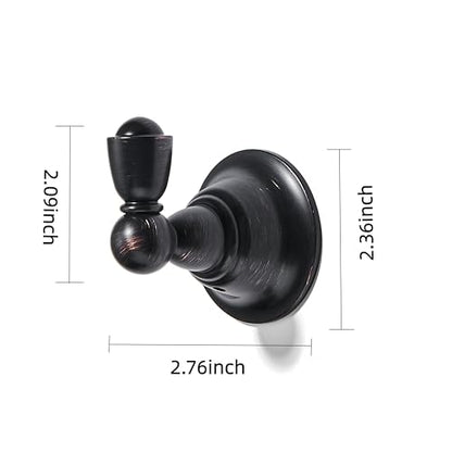 4 Pack 2-3/4inch Oil Rubbed Bronze Robe Hooks | Solid Zinc Alloy | Wall Mounted | Coat Hooks | Hooks Wall Mounted Robe Hooks | For organization in bathrooms entrances. - color: Oil Rubbed Bronze