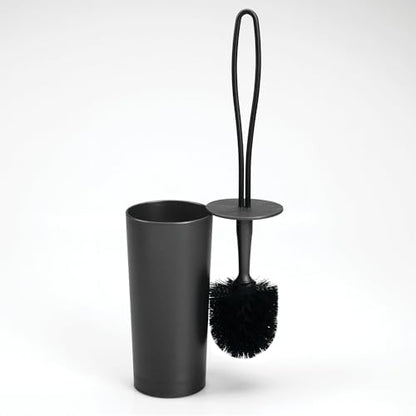 iDesign Toilet Brush and Holder for Bathroom, Matte Black | for Bathroom - color: Matte Black