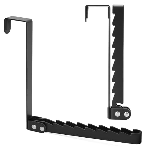 FYY Over The Door Hooks Hanger, 1 Pack Collapsible Folding Over Door Clothes Drying Rack Space Saving Laundry Hanging Storage Hook for Clothing, Coats, Towels for Bedroom Bathroom Black - color: Black, size: Long: 7.92 inch, style: 1 Pack