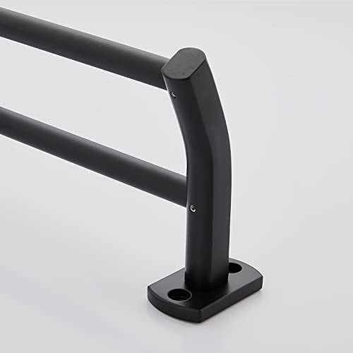 Black Double Towel Bar, Hand Towel Rack for Bathroom Wall Mounted Towel Hanger, Matte Black Bath Towel Rod,12 Inch - size: 12 Inch Double Bar