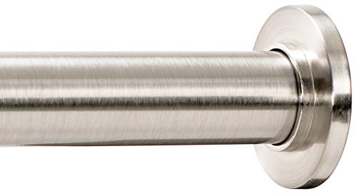 Ivilon Tension Curtain Rod - Spring Tension Rod for Small Windows or Shower, 16 to 24 Inch. Brushed Nickel - color: Brushed Nickel