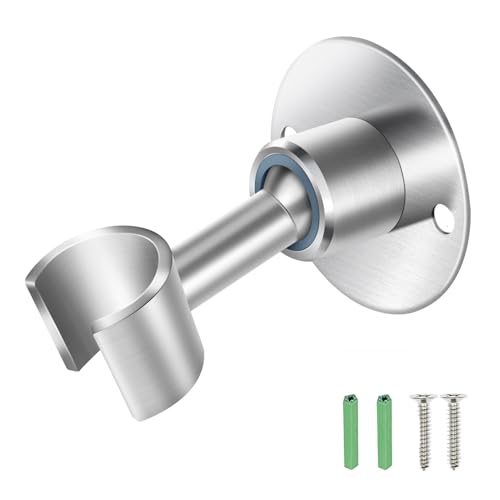 Shower Head Holder Wall Mount,Stainless Steel Handheld Shower Head Holder,Adjustable Shower Spray Holder Metal Shower Head Bracket - style: Brushed stainless steel