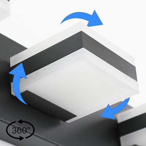 PRESDE 3-Light LED BathroomVanity Light Matte Black Bathroom Light Fixtures Over Mirror Modern Bath Wall Lighting - color: Black-Non Dimmable, size: 21.6inch