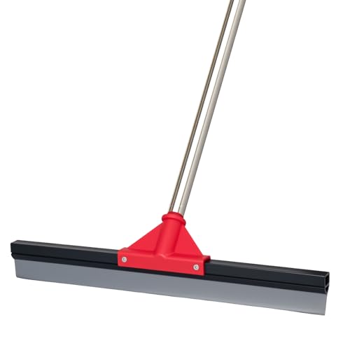 17" Heavy Duty Floor Squeegee with 40.8 Inch Long Handle, Suitable for Bathroom Tiles, Garage Concrete Floors, Shower Glass & Windows Cleaning