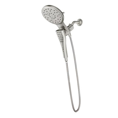 Moen Verso Brushed Nickel Eight-Function 7" Wide Spray Shower Head and Detachable Handshower Combo with 72" Hose, 220C3BN - color: Brushed Nickel