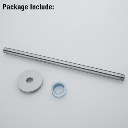 RANDOM Brushed Nickel Shower Arm with Flange 16 Inches Ceiling Mount Shower Head Extension Straight Arm Ceiling-Mounted For Fixed Shower Head.RD-91038-16BN - color: 16″ Brushed Nickel(Round Flange)