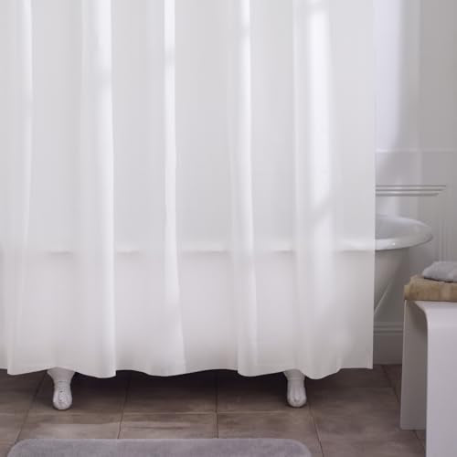 Zenna Home Clear Shower Curtain Liner, Heavyweight Semi-Sheer Liner for Showers and Bathtubs with Rustproof Grommets, 10-Gauge Vinyl, 72 x 72 Inches, White