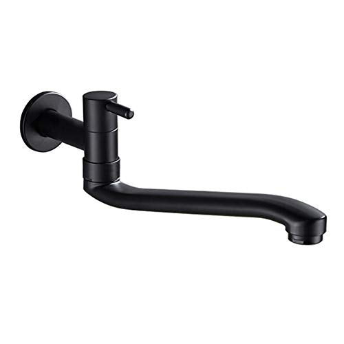 Wall-Mounted Black Cold Water Faucet Washing Machine Mop Pool Garden Taps (31cm) - size: 31cm