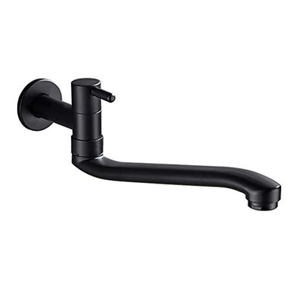 Wall-Mounted Black Cold Water Faucet Washing Machine Mop Pool Garden Taps (31cm) - size: 31cm