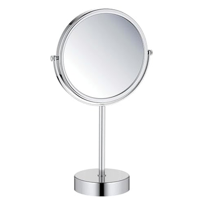 Free Standing Magnifying Makeup Mirror | Dual-Sided 1X/5X Magnification | 360° Rotating Vanity Mirror for Precise Grooming, Skincare & Beauty (Matte Black, KMM103) - color: Matte Black