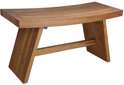 The Original 36" Asia Teak Shower Bench - A. Bench | Durable, Water-Resistant Teak, Shower Chair & Shaving Foot Rest, Indoor/Outdoor Use