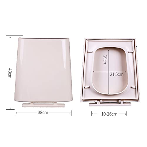 Toilet Seat Trapezoid with Quick Release Function, Toilet Seat Lid for Easy Cleaning and Installation with Dual Fixing and Adjustable Hinges - color: Pink