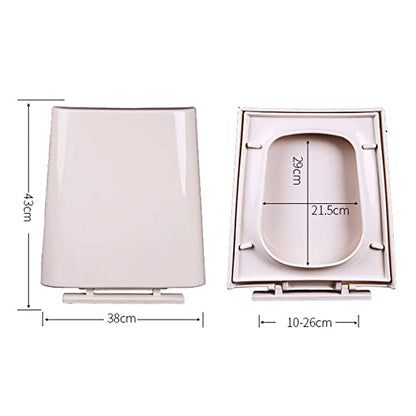 Toilet Seat Trapezoid with Quick Release Function, Toilet Seat Lid for Easy Cleaning and Installation with Dual Fixing and Adjustable Hinges - color: Pink