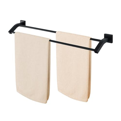 Alise Double Towel Bar,24" Towel Rack for Bathroom Wall Mounted,Matte Black | SUS304 Stainless Steel Bathroom Towel Holder, Quick Drying Towel Hanger Towel Rod, Useable Length 22.9" - color: Matte Black, size: 24-Inch(Joining Process)