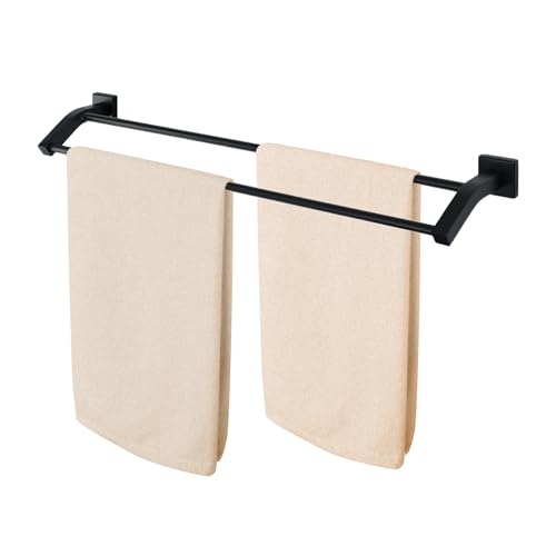 Alise Double Towel Bar,24" Towel Rack for Bathroom Wall Mounted,Matte Black | SUS304 Stainless Steel Bathroom Towel Holder, Quick Drying Towel Hanger Towel Rod, Useable Length 22.9" - color: Matte Black, size: 24-Inch(Joining Process)