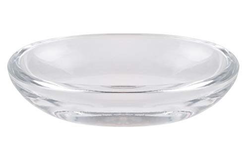 Barski Glass Soap Dish - Bar Holder - Tray - - Oval - 5.75" Length - Very Thick Glass - for Bathroom and Shower - Kitchen - Sink - Powder Room - Classic Clear Made in Europe