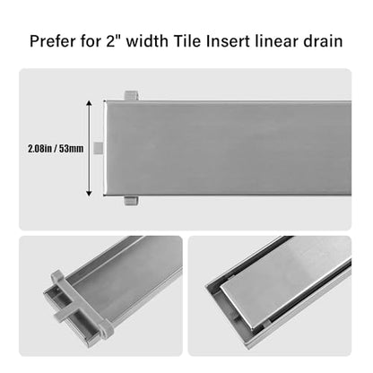 Plastic Clip for HTOH Linear Shower Drain, Tile Tray Supporter, Grey, 6 PCS | Shower Drain Clips, Gray Plastic Clip, for HTOH 2-in-1 Tile-Insert Linear Shower Drain & Bathroom Drain - color: Grey