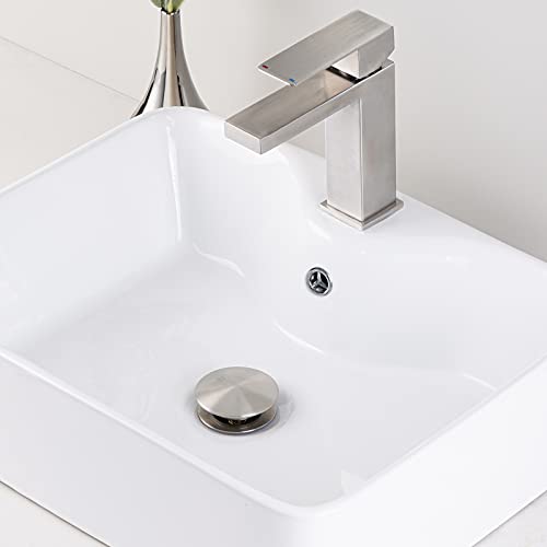 KES Bathroom Vessel Vanity Sink Pop Up Drain Stopper with Overflow | Brushed Nickel, for 1.6"-1.9" Sink Hole, All Metal Rustproof Brass and 304 Stainless Steel, Brushed Nickel, S2008A-BN - color: Brushed Nickel, style: With Overflow, 1 Pack