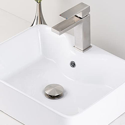 KES Bathroom Vessel Vanity Sink Pop Up Drain Stopper with Overflow | Brushed Nickel, for 1.6"-1.9" Sink Hole, All Metal Rustproof Brass and 304 Stainless Steel, Brushed Nickel, S2008A-BN - color: Brushed Nickel, style: With Overflow, 1 Pack