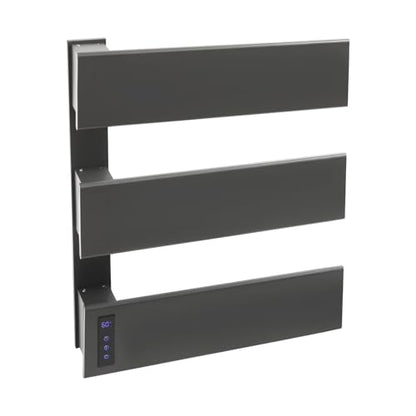 Electric Towel Warmer, Wall-Mounted Towel Heater with Timer & LED Screen, Temperature Adjustment, IPX4 Waterproof Towel Rack Dryer for Bathroom, Hotels, Home, Wide Heating Panel, 17.72" W (3 Tier) - size: 3 Tier