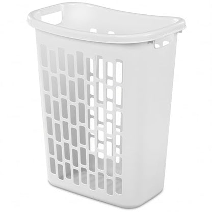 3-Pack 1.8 Bushels Tall Slim Laundry Hamper with Reinforced Handles, White | 63.4L large capacity with open-top design, made of heavy-duty plastic for durable and reliable daily laundry storage.