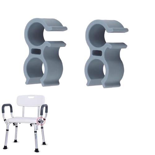2 Pack Shower Chair Shower Head Holder Handheld Shower Clip Tube Clamp Bracket for Inside Shower Bath Chair Tub Transfer Bench Shower Stool Shower Seat Bathtub Chair Bath Seat