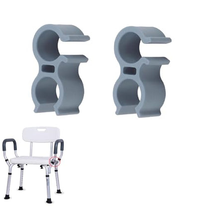 2 Pack Shower Chair Shower Head Holder Handheld Shower Clip Tube Clamp Bracket for Inside Shower Bath Chair Tub Transfer Bench Shower Stool Shower Seat Bathtub Chair Bath Seat