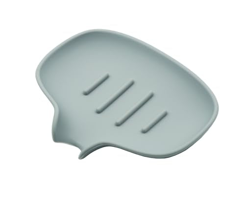 3 Pack Silicone Soap Dish, Self Draining Soap Holder, Sponge Holder, for Shower,Bathroom,Kitchen Sink Organizer (Gray,Green,White) - color: Gray,green,white