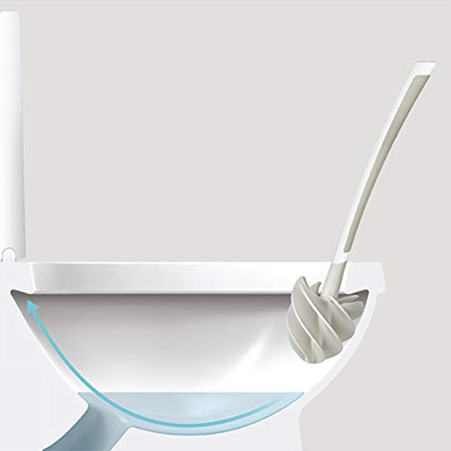 Better Living Products 17253 LOOEEZ Hygienic Toilet Squeegee/Brush, White with Grey | Premium Quality Flexible Rubber Toilet Brush and Quick Drying Holder Set, Deep Cleaning Blades Reach Under the Rim