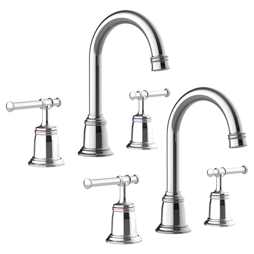 Classical 8 inch Bathroom Faucet, Bathroom faucets for Sink 3 Holes, Widespread Brushed Nickel Bathroom Faucet with Pop Up Drain and cUPC Lead-Free Hose (Chrome 2 Packs) - color: Chrome, size: 8 inch 2Pack
