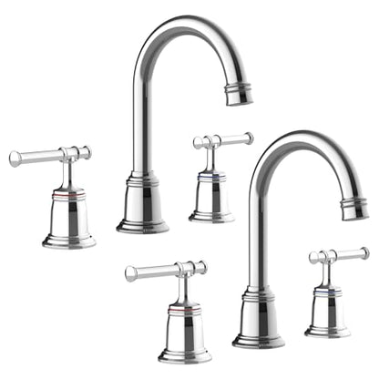 Classical 8 inch Bathroom Faucet, Bathroom faucets for Sink 3 Holes, Widespread Brushed Nickel Bathroom Faucet with Pop Up Drain and cUPC Lead-Free Hose (Chrome 2 Packs) - color: Chrome, size: 8 inch 2Pack