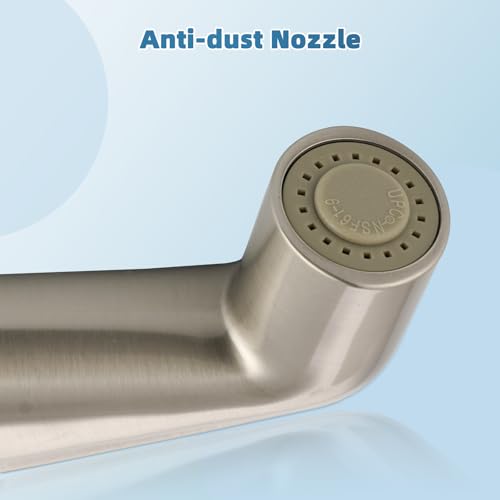 Hygie Rinse Universal Fit Kitchen Sink Spray Attachment, Brushed Nickel | NSF/ANSI/CAN 372 Certified, Kitchen Sink Side Sprayer Head Compatible with Delta, Moen, Kohler and OEM Brands Spray Head - color: Brushed Nickel, style: Nozzle Head Only