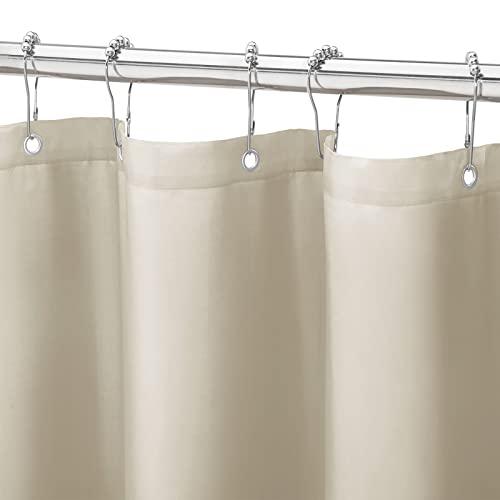 Beige Fabric Waterproof Shower Curtain or Liner, 72 x 84 | Fabric Shower Curtain Liner, Soft Cloth, Hotel Quality, Modern Style, Water-Resistant, Machine Washable - color: Fabric-beige, size: 72"W x 84"L (Pack of 1)
