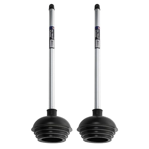 NEIKO 60170A Toilet Plungers | Dual Pack | Patented All-Angle Design | Heavy Duty | Aluminum Handle | Residential, Commercial, and Industrial Building Sanitation Use - size: 2 Pack, style: Plunger
