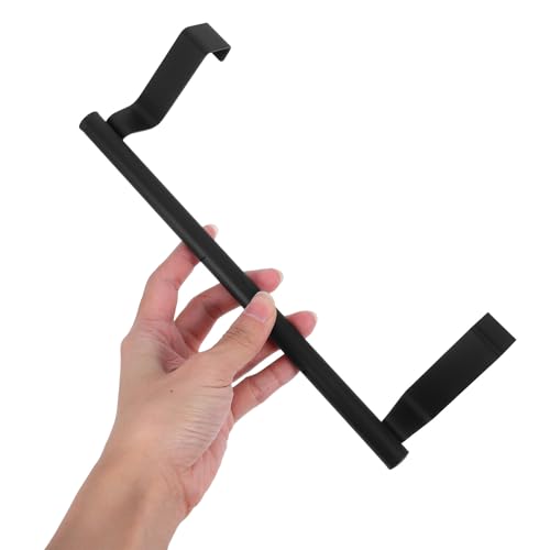 Ipetboom 2pcs Over Cabinet Towel Holder Stainless Steel Over Door Towel Bar Black Small Size Bathroom Kitchen Cupboard Door