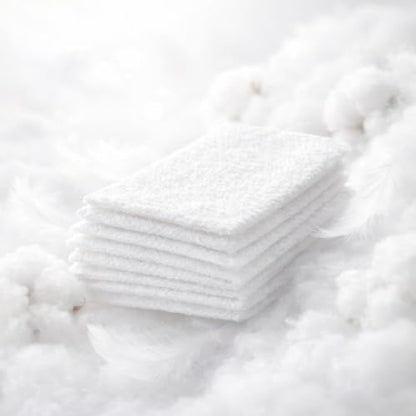 Washcloth Bundle, 18-Pack Soft White Wash Cloths for Everyday Household Use, Lightweight Absorbent Cloths for Indoor Cleaning, Bath, and General Home Tasks