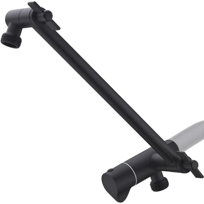 TRUSTMI Shower Arm Diverter, 10 Inch Adjustable Height Shower Head Extension Arm, Matte Black - color: Black
