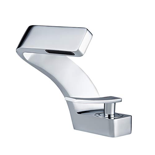 becola Chrome Bathroom Sink Faucet, Single Hole Faucet for Bathroom Sink, Solid Brass Single Handle Lavatory Vanity Sink Faucet with Two US Standard 3/8" Hoses - color: Chrome