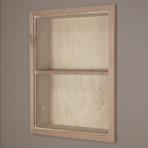 14x18 Sloane Recessed Wall Niche Medicine Cabinet Replacement, In the Wall Bathroom Cabinet Insert Shelf/Shelves, Made in North America, REAL WOOD, NO MDF, Unfinished Plain Back - color: Unfinished, size: 14x18