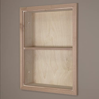 14x18 Sloane Recessed Wall Niche Medicine Cabinet Replacement, In the Wall Bathroom Cabinet Insert Shelf/Shelves, Made in North America, REAL WOOD, NO MDF, Unfinished Plain Back - color: Unfinished, size: 14x18