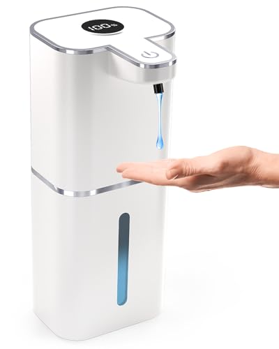 Automatic Soap Dispenser Touchless, 6-Level Adjustable,13.5oz/400ml Rechargeabled Wall Mounted Smart for Bathroom and Kitchen Dish Soap,White - size: Liquid