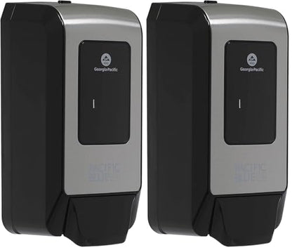 Pacific Blue Ultra Wall-Mounted Manual Dispenser for Foaming Hand Soap and Hand Sanitizer by GP PRO (Georgia-Pacific) Brushed Stainless 53060 11.5" W x 5.6" D by 4.4" H (Pack of 2) - size: 1 Count (Pack of 2)