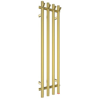 Heated Towel Rack, Towel Warmer with Timer, Wall Mounted hot Towel Warmer Rack for Bathroom, Hardwired or Plug-in Models Vertical Towel Heater - color: Golden