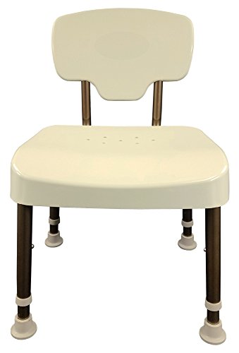 MedGear A-0235A6 Tool-Free DURA Shower and Tub Chair (Almond Seat and Back, Bronze Tubing)