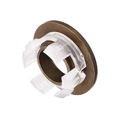 uxcell Sink Trim Overflow Cover, 2Pcs Sink Overflow Rings Bathroom Kitchen Basin Drain Cover Hole Insert in Round Caps, Bronze
