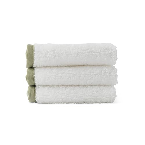 Lalo Baby Washcloths 3-Pack - 100% Organic Cotton, Soft & Absorbent, Gentle on Sensitive Skin, Machine Washable Soft Kids Washcloths - Sage - color: Sage