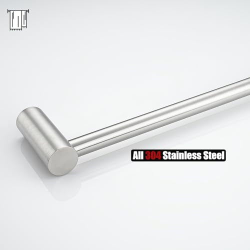 JQK Towel Bar Brushed, 14.5 Inch 304 Stainless Steel Thicken 0.8mm Towel Rack Bathroom Wall Mount, Useable Length 12 Inch, TB610L12-BN - color: Brushed Steel, size: 14.5 Inch