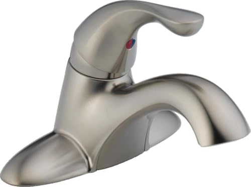Delta Classic Centerset Brushed Nickel Bathroom Faucet, 4 Inch 3 Hole Bathroom Sink Faucet for Vanity, Metal Push-Pop Drain Assembly, Stainless 520-SSMPU-DST - color: Stainless