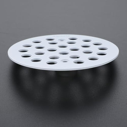 Round 4-1/4 Inch Screw-in Shower Drainer Cover Replacement 304 Stainless Steel Floor Drain Grate with Screws White - color: White
