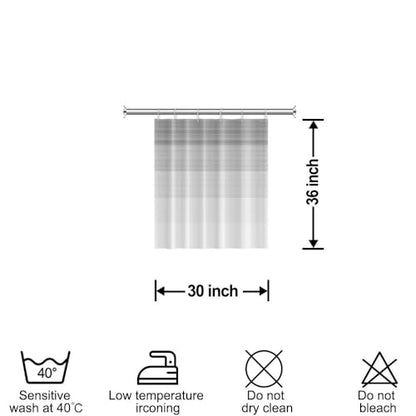 Boho White Gray Striped Small Bathroom Window Curtain 30" Wx36 L | Black Bohemian Geometric, Polyester Waterproof, Machine Washable, Kitchen Dishwasher Cabinet , Easy to Install with 6 Hooks - color: Grey, size: 30"W x 36"L (Pack of 1)